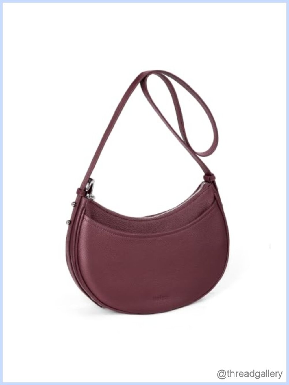 Genuine Leather Crescent Crossbody Bag 3-Way Convertible Shoulder Purse